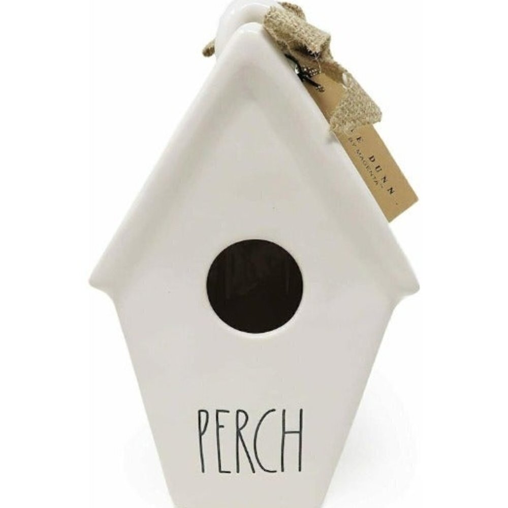 Rae Dunn Tapered Perch Ceramic Birdhouse - NEW